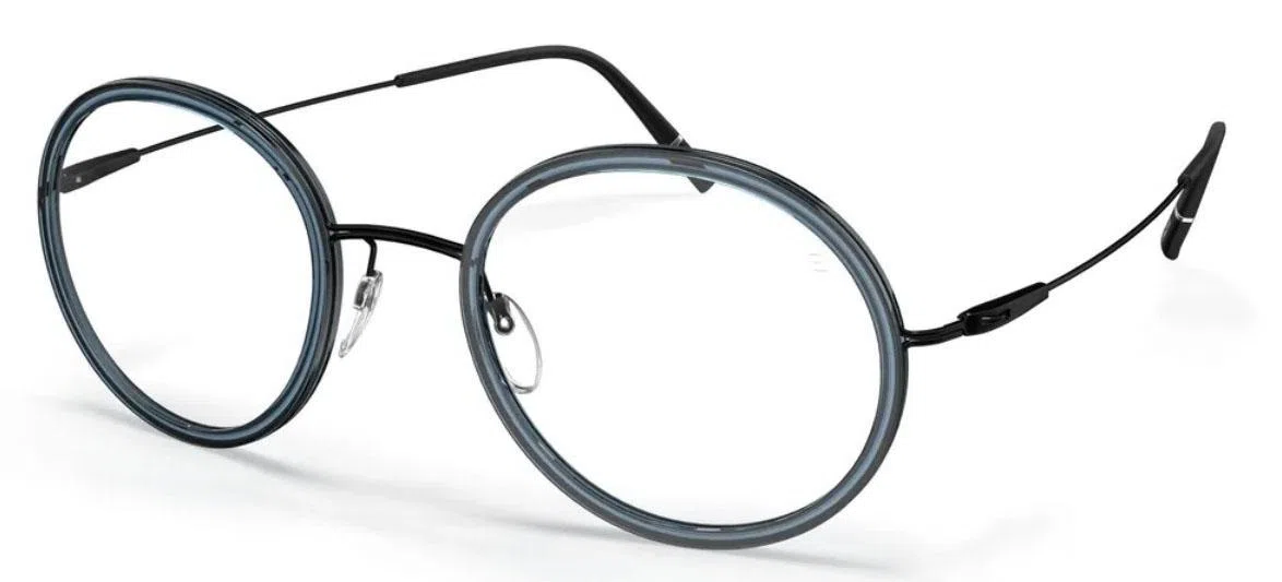 Silhouette Dynamics Colorwave Contour 5582 Eyeglasses - Black / Denim